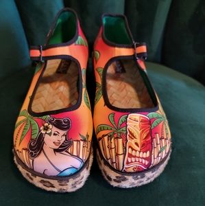 Tiki & Leopard Print Mary Jane Platforms